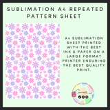 Pink & purple flowers Sublimation A4 sheet