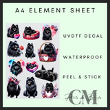 Black Pomeranian A4 Uvdtf element sheet