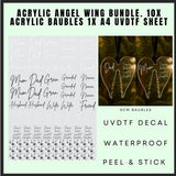 Angel wing bauble bundle (10x angel wings 1x Uvdtf element sheet)