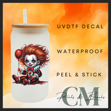 Scary clown uvdtf single transfers (4” / 10cm)