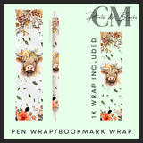 The highland cow collection, bookmark and pen wraps