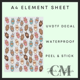 The monsters small a4 uvdtf element sheet